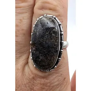 Ring Fossil Coral Silver Color Plated Statement