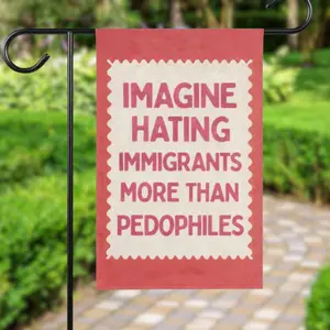 They Say Immigrants Are the Problem Garden Flag, Abolish ICE Flag, Protect Immigrant Communities, Anti Trump, Anti I.C.E Garden Flag