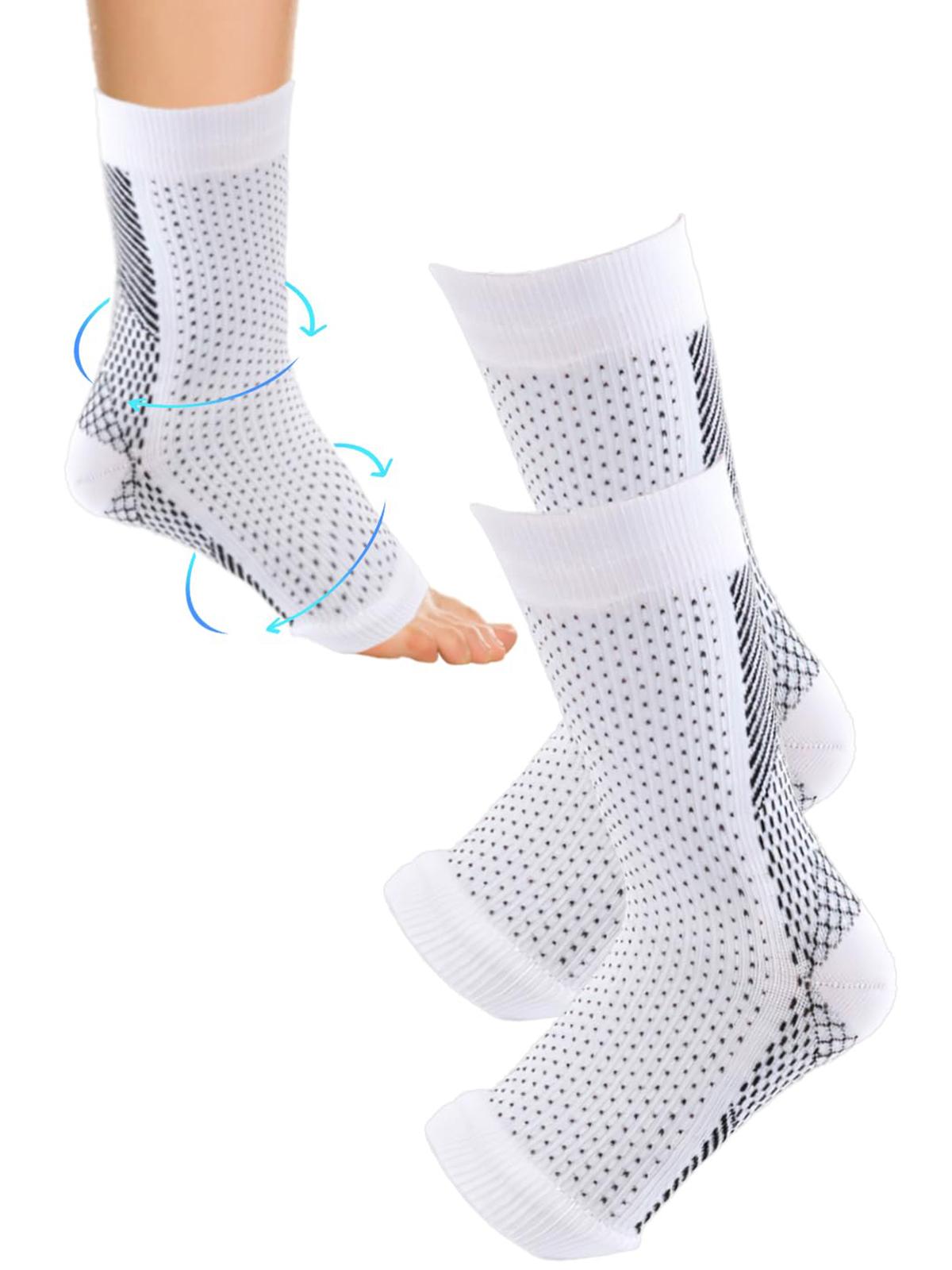 4Pair Plantar Fasciitis Compression Socks - Plantar Fasciitis Relief for All Day Wear - Best Ankle Sleeve and Arch Support for Foot Pain and Comfort Black compressionsocks