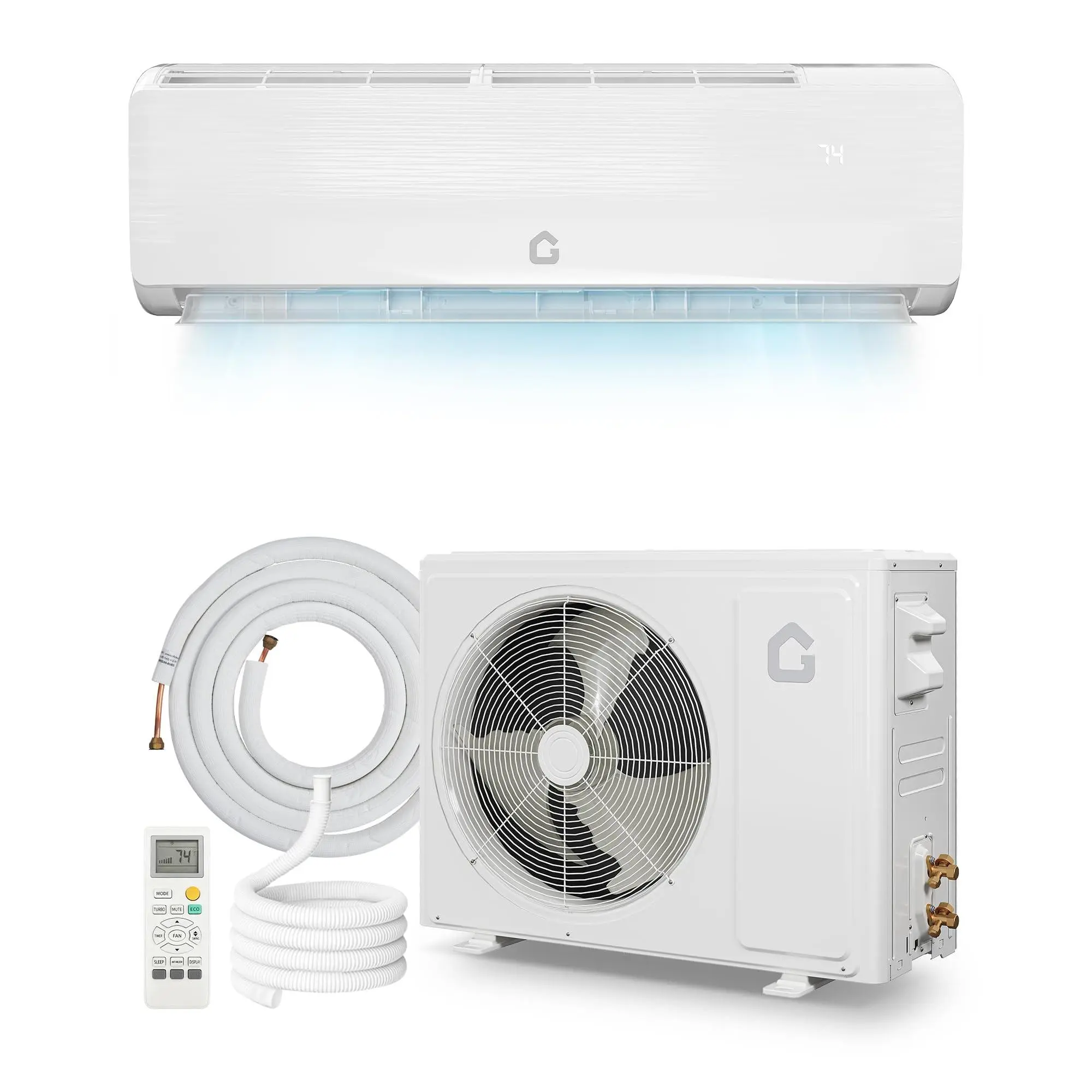 Garvee Wall Mounted Ductless Mini Split Air Conditioner - 12000 BTU, 230V Heat Pump Combo, 19 SEER2 High-Efficiency Inverter, 6-in-1 Unit with Dehumidifier, WiFi & Alexa Compatibility, Quiet Operation, 750 Sq.Ft Coverage, Durability, Install Kit & Remote,