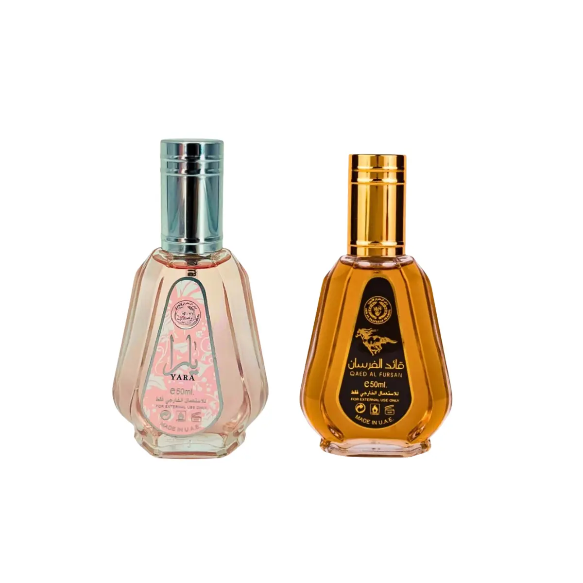 Ard Al Zaafaran Luxury Fragrance Bundle – Qaed Al Fursan EDP 50ml (1.7 oz) & Yara for Women Eau de Parfum Spray 50ml (1.7 oz)