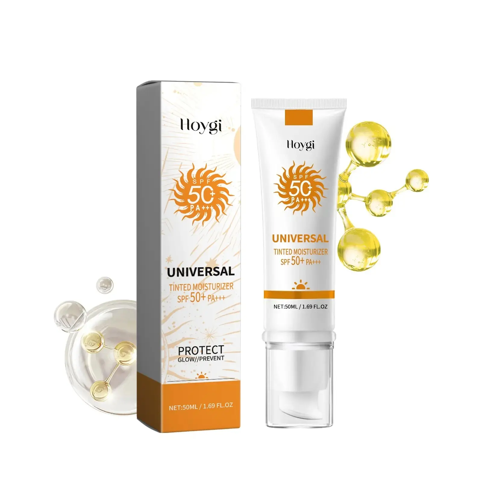 1/2 Packs Sunscreen to Prevent Sunburn and Tanning, Universal Tinted Face Moisturizer Sunscreen, SPF 50 PA+++, Water Resistant And Non-l Greasy,For All Type Skin Facial Skincare