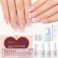 S-Squoval&Almond-Pink-192Pcs-16Sizes-Kit-w/UV Lamp