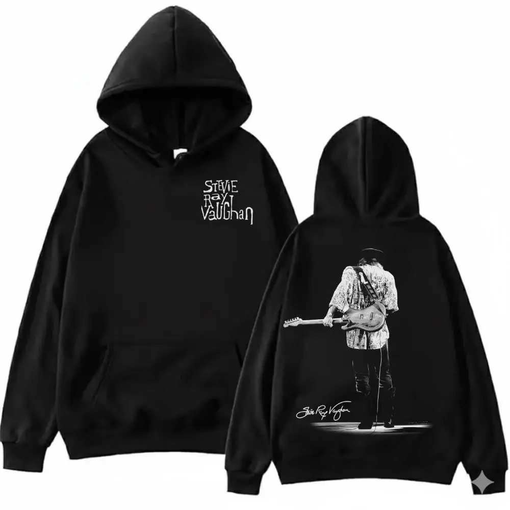 Stevie R Vaughan Classic Signature Heavy Cotton Unisex Shirt SRV Vintage Guitarist Tshirt Blues Music Rock And Roll Hoodie For Music Fan