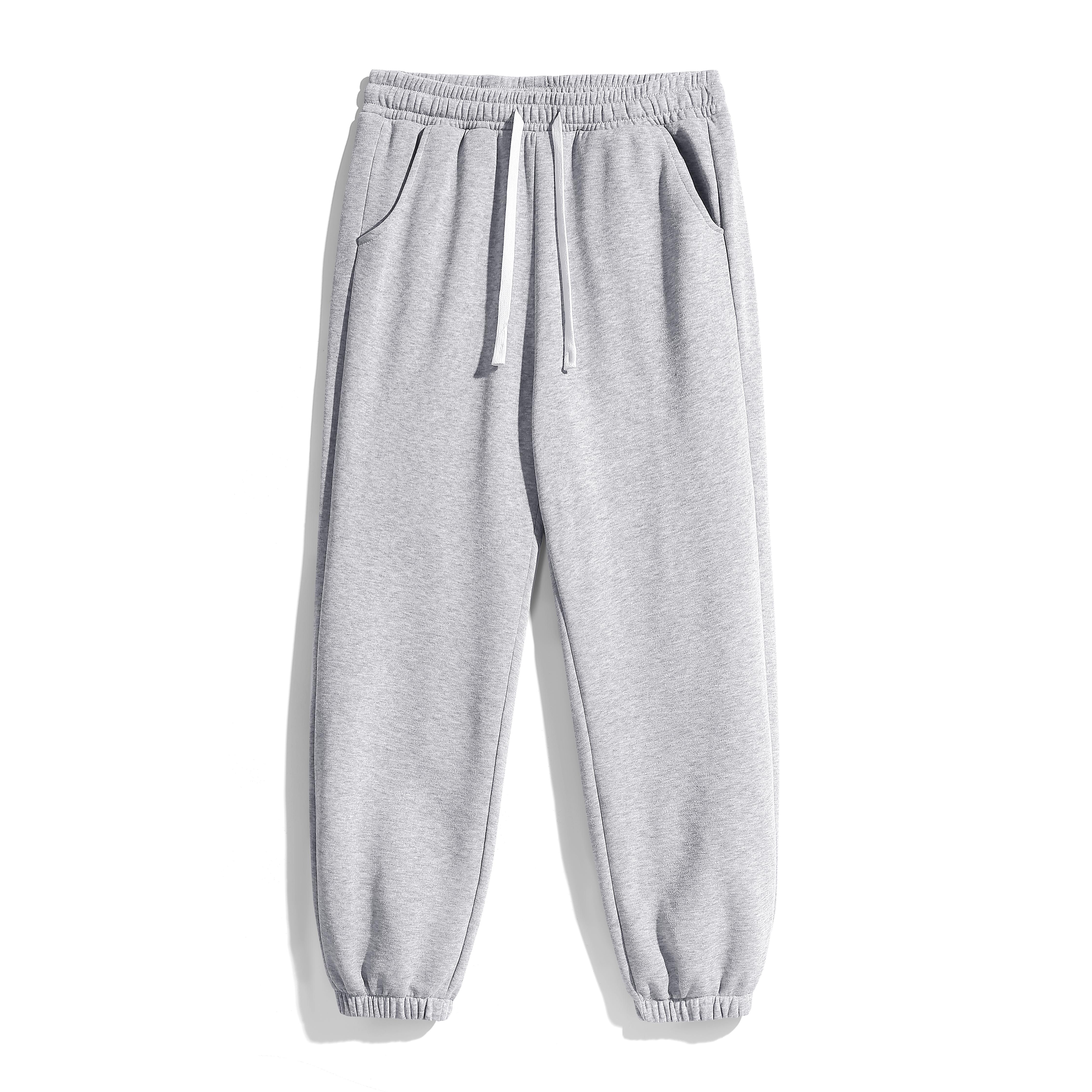 Men's sweatpants Solid Color Basic with Elastic Ankle Cuffs Fleece Lined Autumn Winter Men's Drawstring Warm Sweatpants Suitable for Sports and Casual