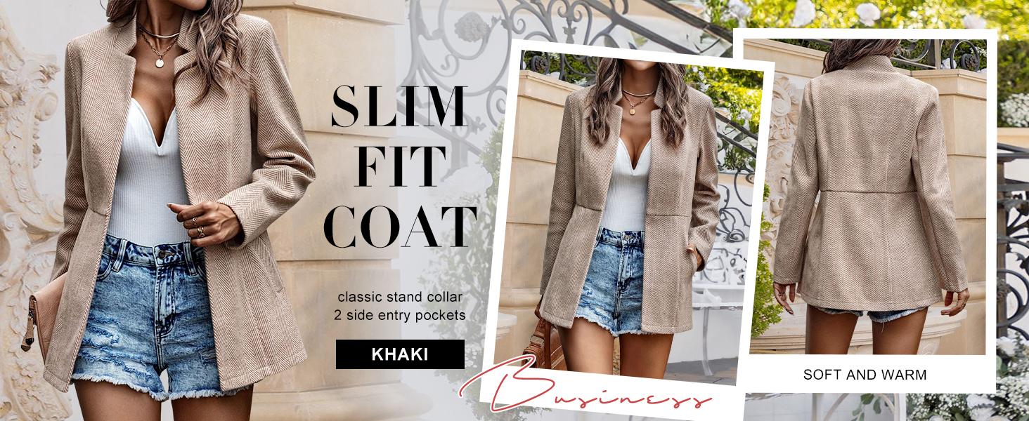 UTCOCO Women's Casual Business Open Front Long Sleeve Notch Lapel Office Blazer Jacket SpringStatements