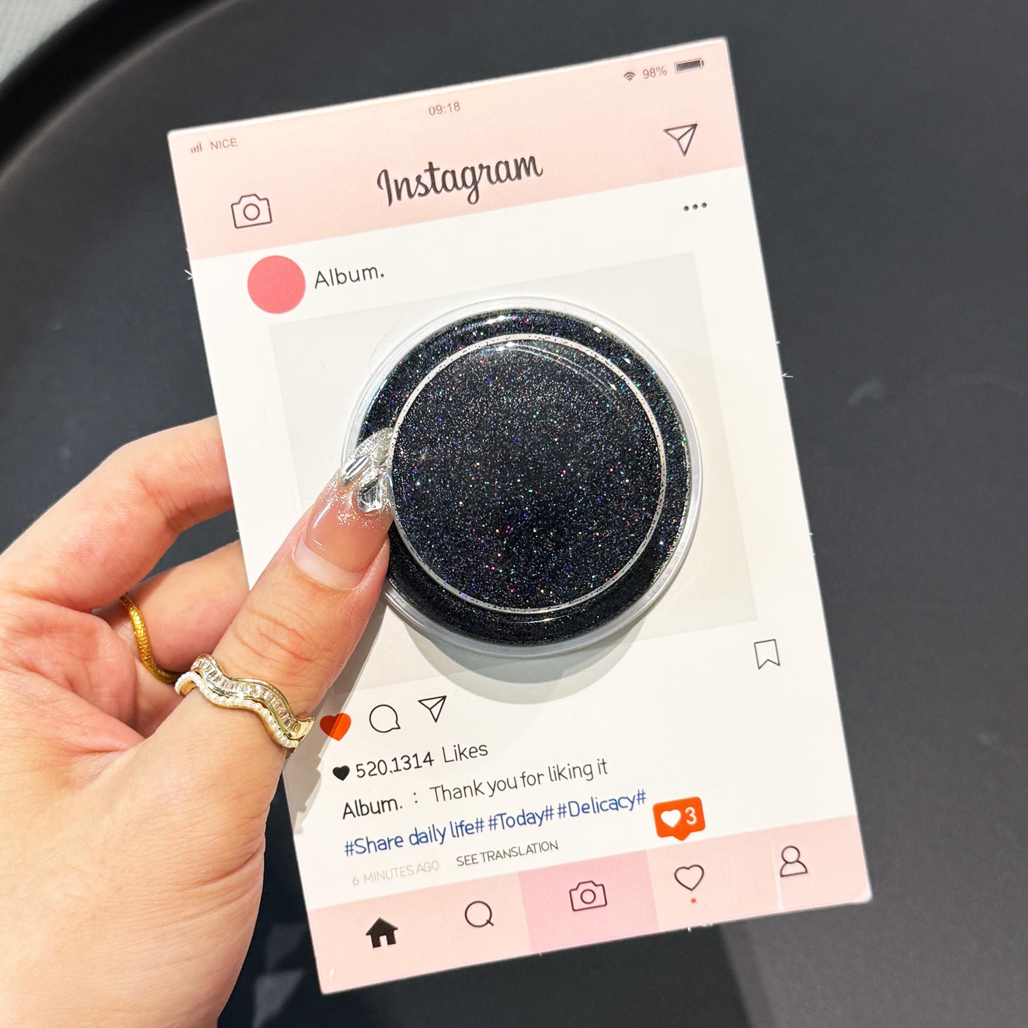 Strong Magnetic Phone Grip Holder with Expanding Glitter Durable Design | Magnetic Stand | Swappable Top | Secure Hold for iPhone,Magnetic phones and Cases