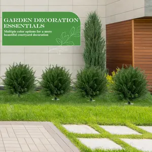 Artificial Topiary Bushes for Outdoors with Spike, Boxwood Ball Fake Shrubs UV Resistant Faux Plants for Indoor Outdoor Fall Thanksgiving Halloween Decor (Upgraded Artificial Topiary)