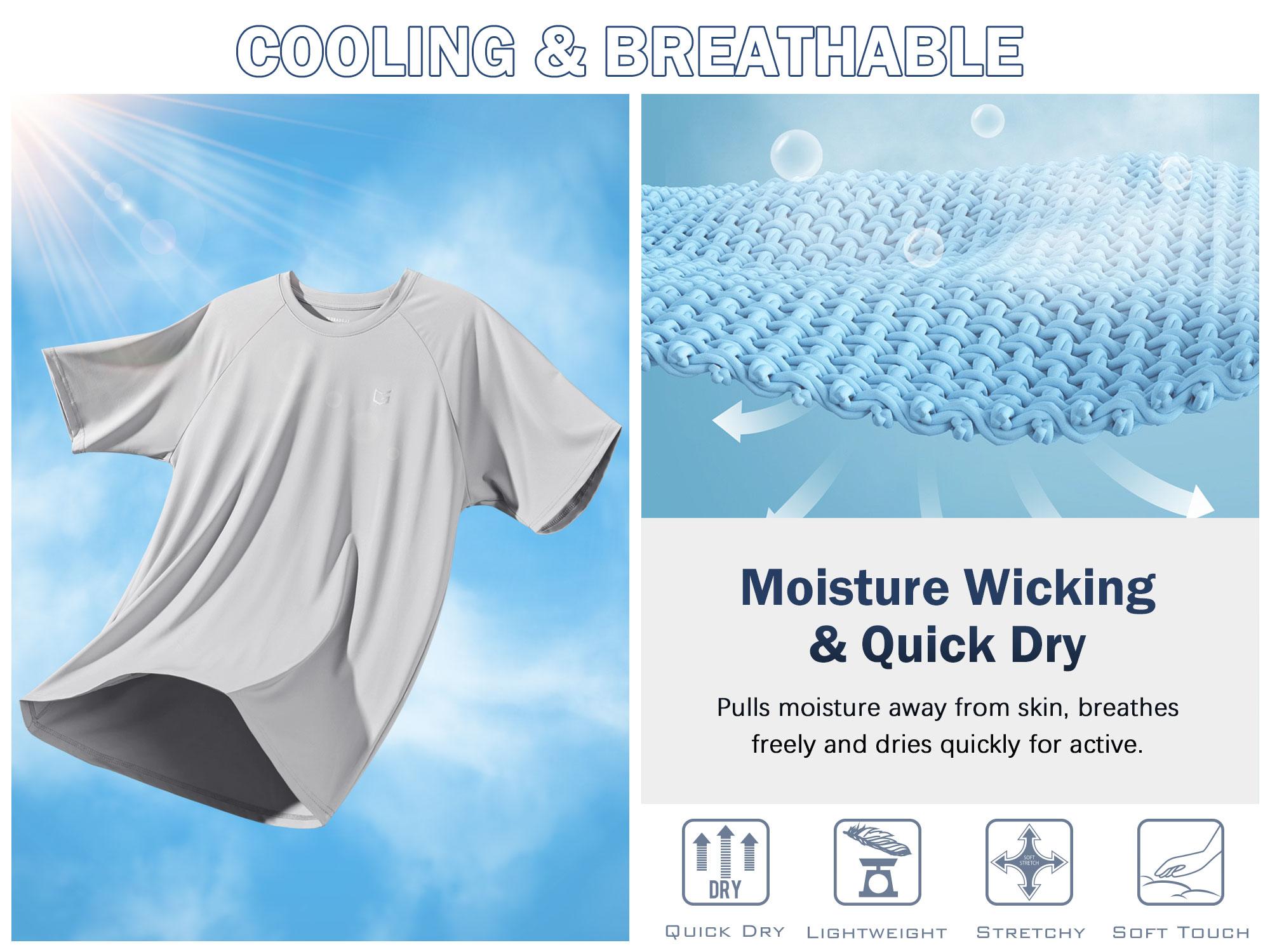 G Gradual Men's Workout Tops Athletic T-Shirts Moisture Wicking Cooling Running Shirts Short Sleeve Performance Tee for Gym Tennis Activewear