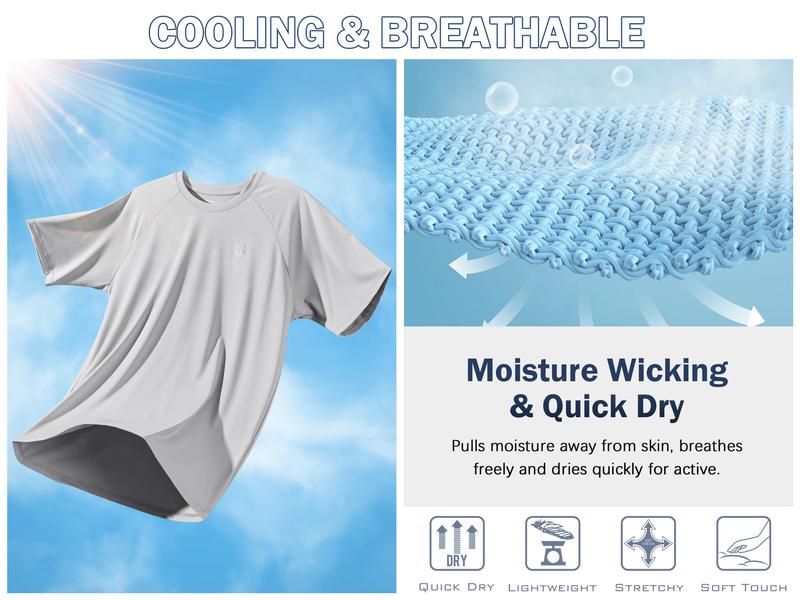 G Gradual Men's Workout Tops Athletic T-Shirts Moisture Wicking Cooling Running Shirts Short Sleeve Performance Tee for Gym Tennis Activewear