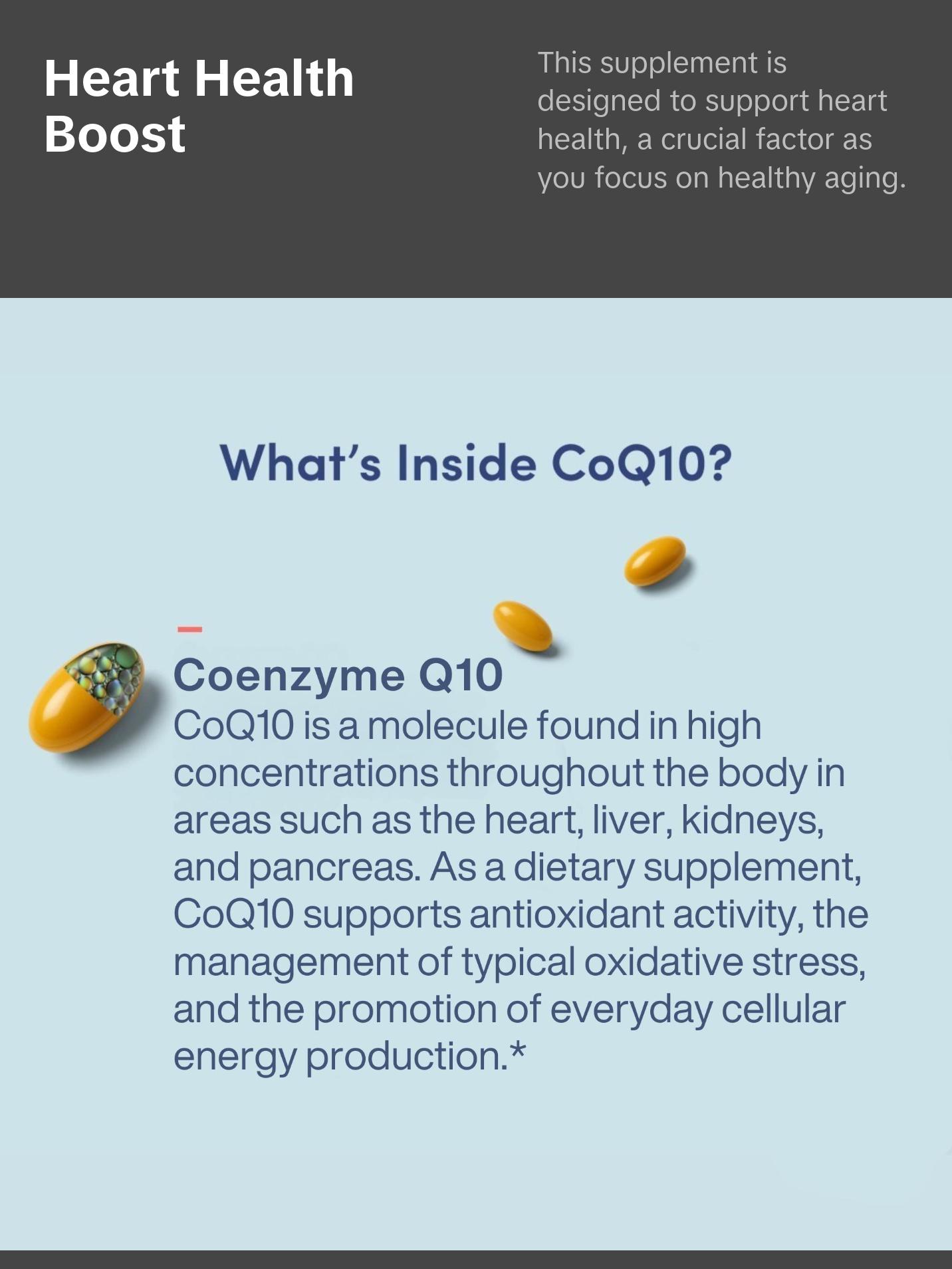1MD Nutrition CoQ10 - Heart Health & Cellular Energy Production - Coenzyme Q10 Antioxidant Softgel Health Supplement - 2-Month Supply