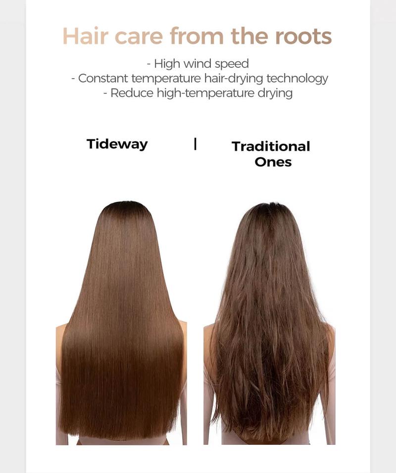 【New Arrival Deal】Tideway High Speed Hair Dryer with 110,000 RPM Brushless Motor, Ionic Technology Blow Dryer w/ Diffuser for Fast Drying, Lightweight, Frizz-Free, Salon-Quality for All Hair Types, Cool & Hot Air Modes