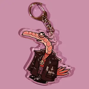 Smiling Friends Shrimp Keychain Acrylic Charm, Smiling Friends Keychain, Shrimp Keyring Cute Bag Accessories, Collectable Keychains For Backpack, Bag, Great For Party Favors & Little Gifts!