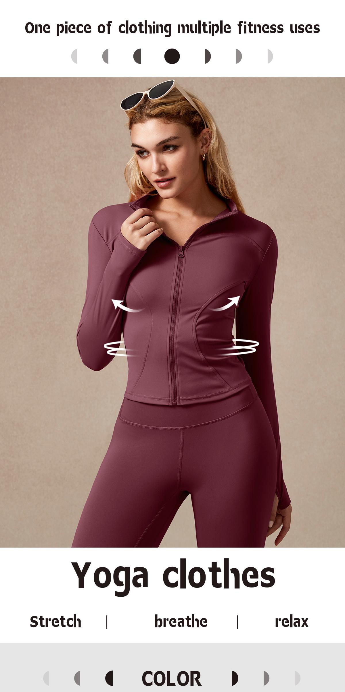 NcmRyu Women's Full Zip Long Sleeved Sports Jacket Slim Fit Quick Dry Stretch Fabric with Thumb Holes for Running Yoga Gym Workout Outfits Activewear Athletic Techwear Athleisure
