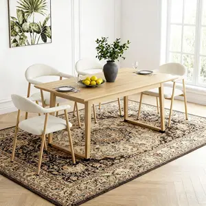 Modern Farmhouse Dining Chairs Set of 2, Linen Fabric Accent Chairs with Ergonomic Backrest for Kitchen, Cafe or Restaurant