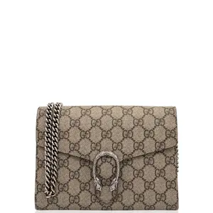 Pre-owned GUCCI Leather small leather goods Mini Dionysus Chain Wallet GG Monogram Brown (dh010726i0)