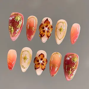NailVesta AFTERGLOW – 100% Handcrafted 3D Press-On Nails | Reusable, Long-Lasting, Salon-Quality