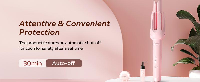 New Upgrade Automatic Curling Iron with 3 Temperatures Frizz-Free Smooth Shiny Hair, Anti-Scald-Tangle for Long Hair Auto Shut-Off Comfortable Hair Care Easy Operation  Hair Styling Tool for Women & Home Use valentine gifts