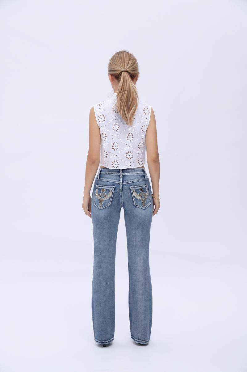 Morgan BlueMoment Women's 90s Western Vintage Bootcut Jeans Stretchy Mid Rise Low Rise Denim Pants Tummy Control BBL Cowgirls Retro Morgan BlueMoment Women's 90s Western Vintage Bootcut Jeans Stretchy Mid Rise Low Rise Denim Pants Tummy Control BBL Cowgirls Retro