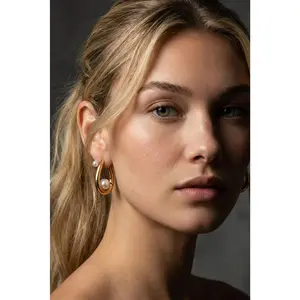 Margot Waterproof Pearl Huggie Earring