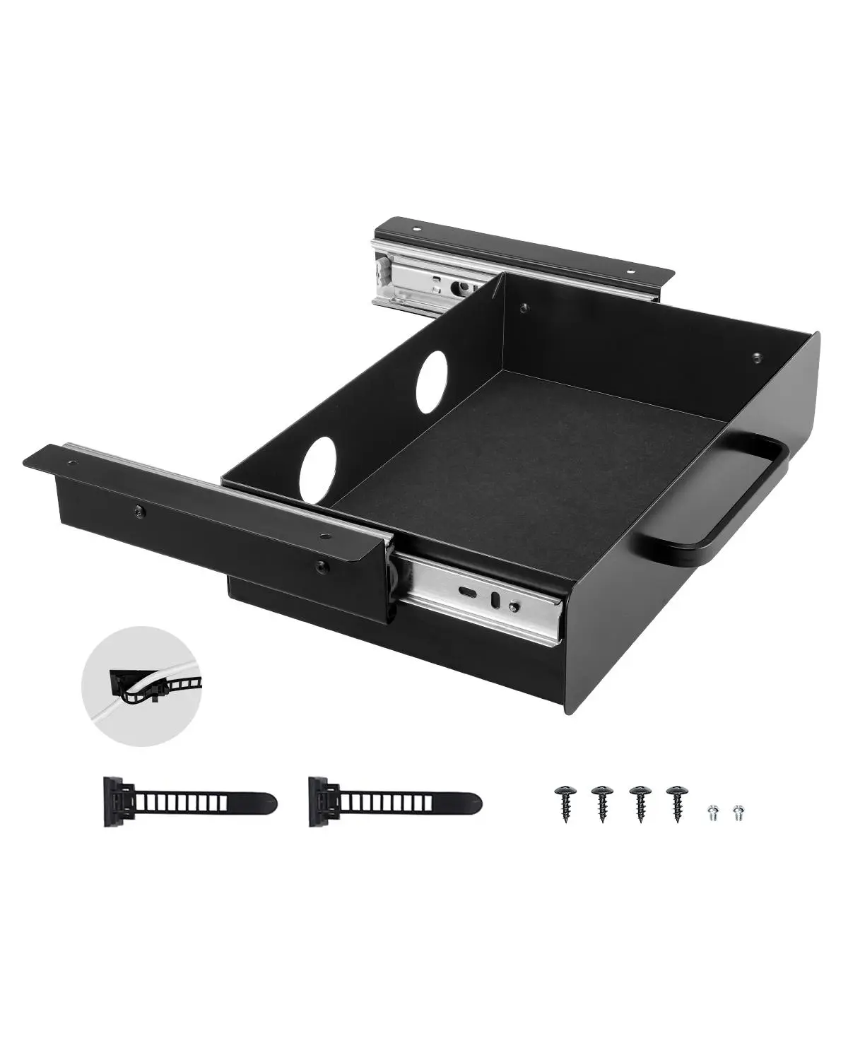 【Summerfinds】VEVOR 13" Wide Under Desk Drawer Slide Out,Under Desk Mounted Pull-out Drawer AttachmentHidden Desktop Storage OrganizerUnder Table Pencil Drawer for office Home Sit Stand Workstation15x9x3 in