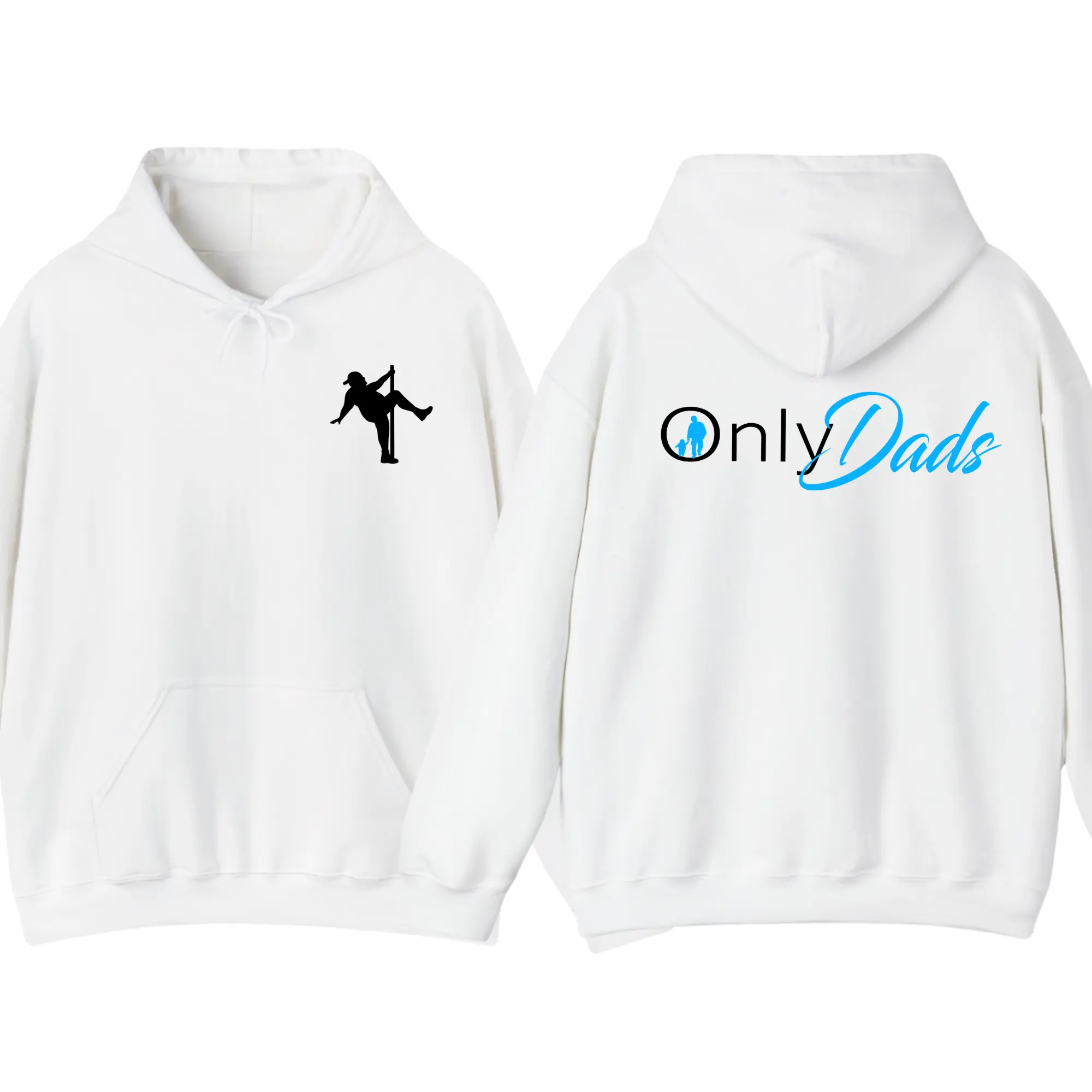 OnlyDads Hoodie, Funny Dad Graphic Pullover, Double Sided Fathers Day Hoodie, Cool Dad Streetwear Gift, Trendy Graphic Hoodie for Dads