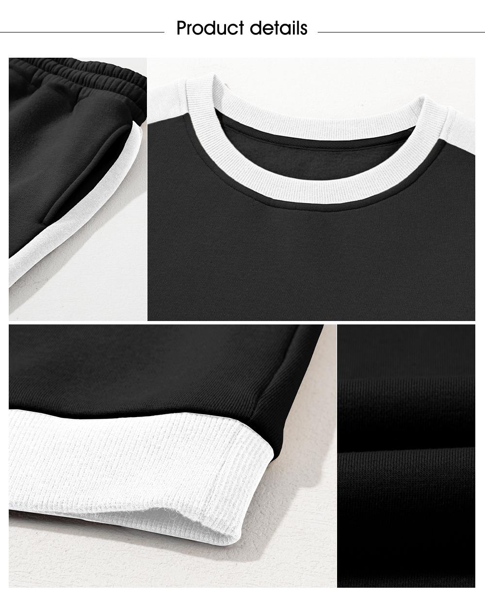 Aleumdr Women's 2-Piece Thermal Fleece Blend Sweatsuit Matching Set - Crewneck Drop Shoulder Sweatshirt, Straight Leg Sweatpants, Classic Sporty 2-Piece, Soft Gentle Feel, Loose Cut for Free Stretching, Ideal for Lounging, Yoga
