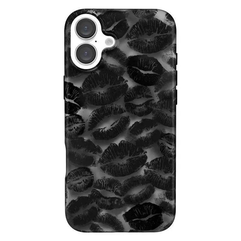 Preppy Religion Glam Street Black Lip Print Smartphone Case - Protective Phone Cover for iPhone 17 Air,16 Plus,15 ProMax,14,13,12,11 Pro & Samsung Galaxy S26,S25,S24 FE,S23 Ultra | MFL116, Accessories, Iphone 16 Plus