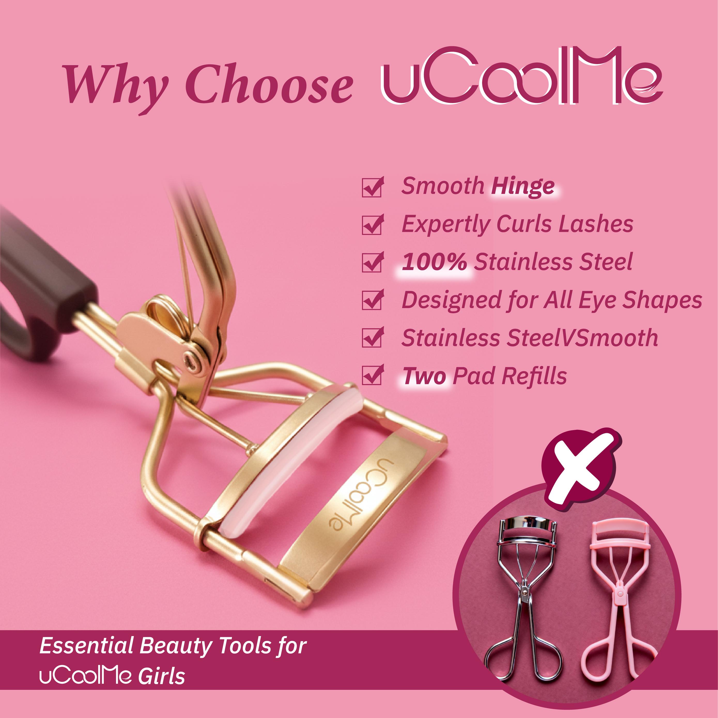 uCoolMe SilkAura Lash Curler Pro with Comfort Pads & Extra Silicone Replacement Pads for Crimped & Curled Lashes Perfect Eye-Framing Fringe Curling Makeup Cosmetics TikTokShopHolidayHaul