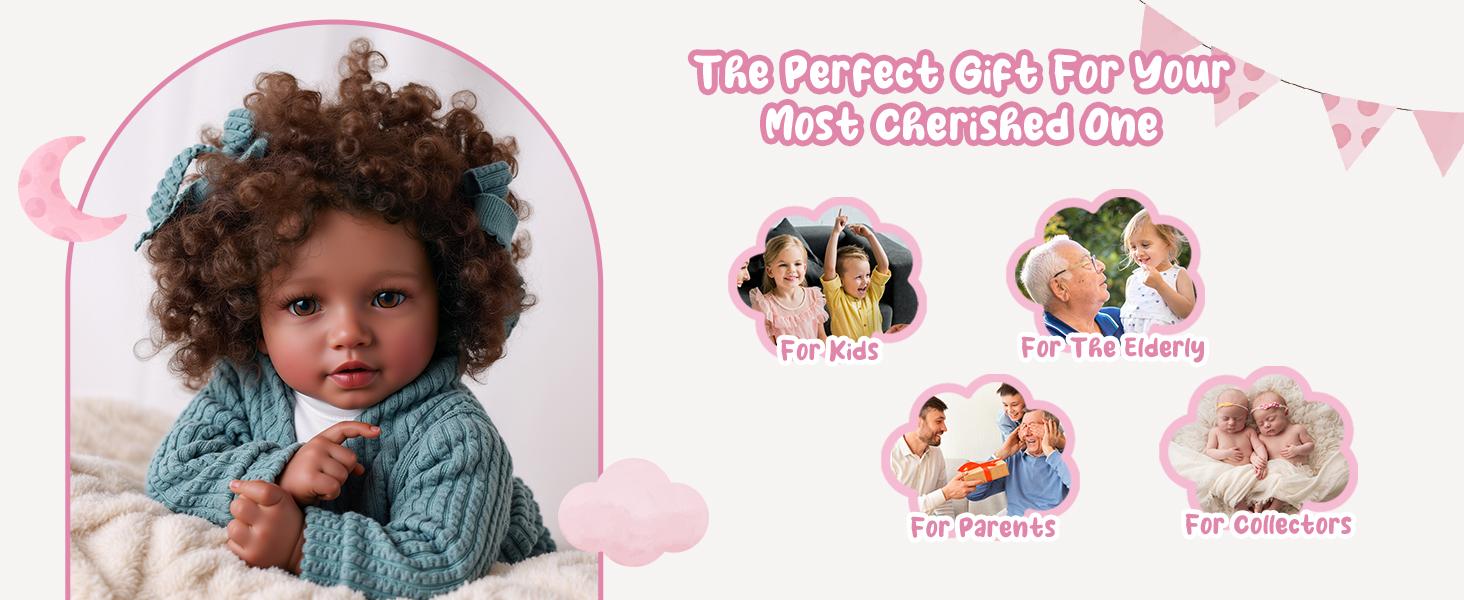 BABESIDE Lifelike Reborn Baby Dolls Black Girl Callie - 20 - Inch Soft Body Realistic Newborn Baby Doll Poseable Limbs Real Life Baby Dolls with Clothes and Toy Gift for Kids Age 3+ Rebornbabydoll