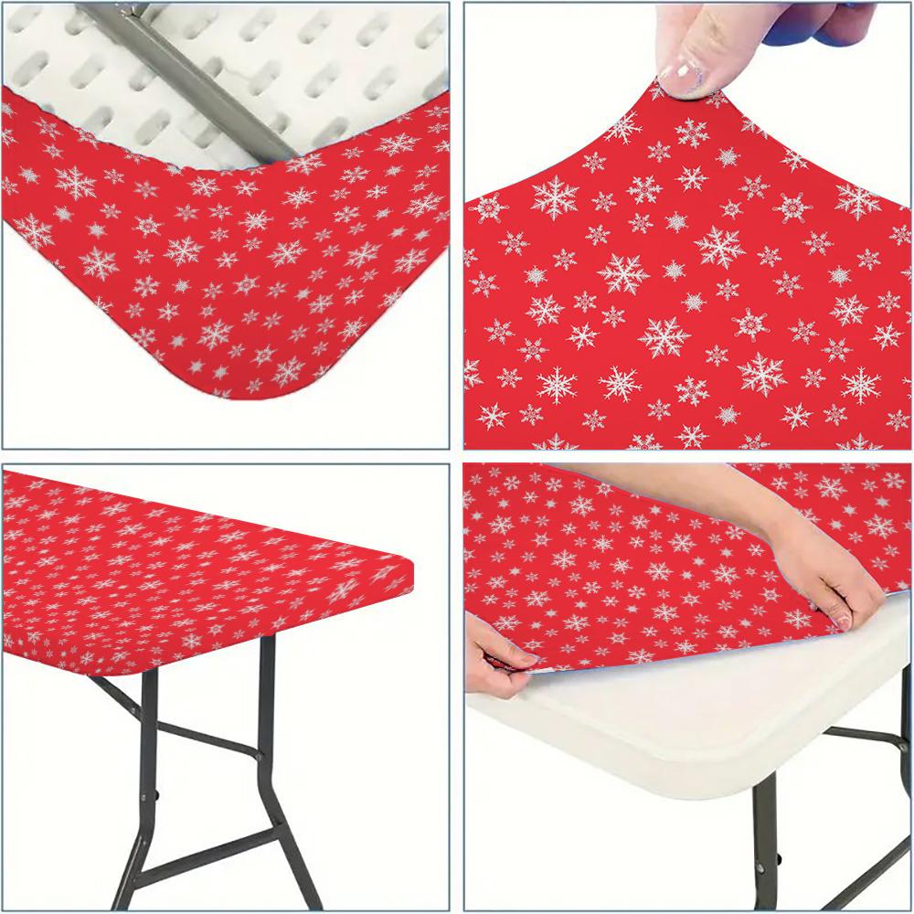 VBXNT 2PCS Stretch Fabric Table Top Cap Cover, Multiple Pattern Designs, fit Folding Table 6 ft (30 x 72 inch), Table Covers Washable Elastic Universal Rectangle Tablecloth Protector for Indoor Outdoor Party, Picnic, Event, Wedding, Banquet