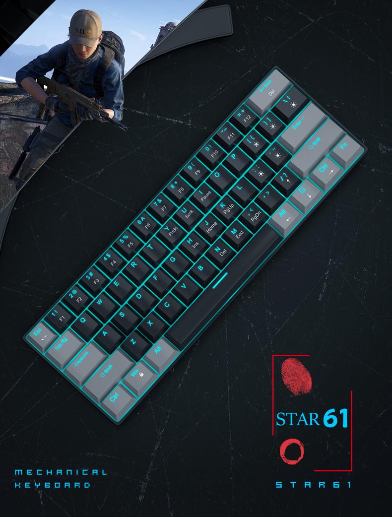 MageGee 60% Mechanical Keyboard, Game Keyboard with Blue Switch and Navy Blue Backlight, Small and Compact 60% Keyboard Mechanical, Portable 60% Game Keyboard, Gamer