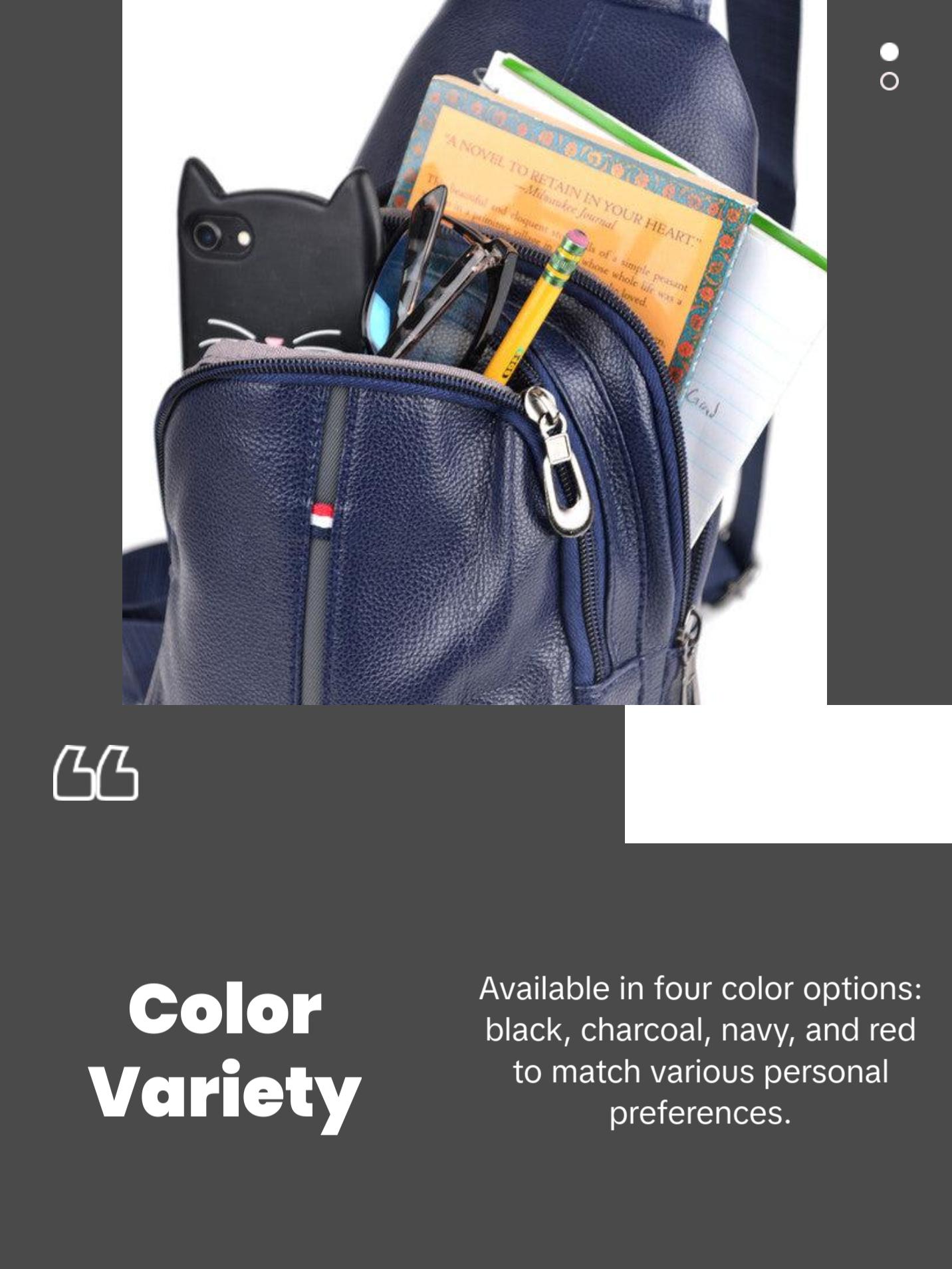 Stylish Vegan Leather Crossbody Sling Bag with Adjustable Strap