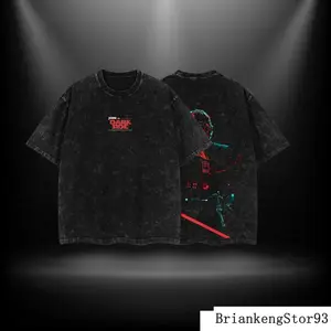 Anakin Sith Lord Join The Dark Side - Battlefront 3 Double Printed Oversize Lightweight Acid Washed Tee TV Show Graphic Top Cotton Gift T-Shirt For Comic Lover, Gift T-Shirt For Movie Lover Men's Regular Fit Floral Print Tee streetwear.8.R93