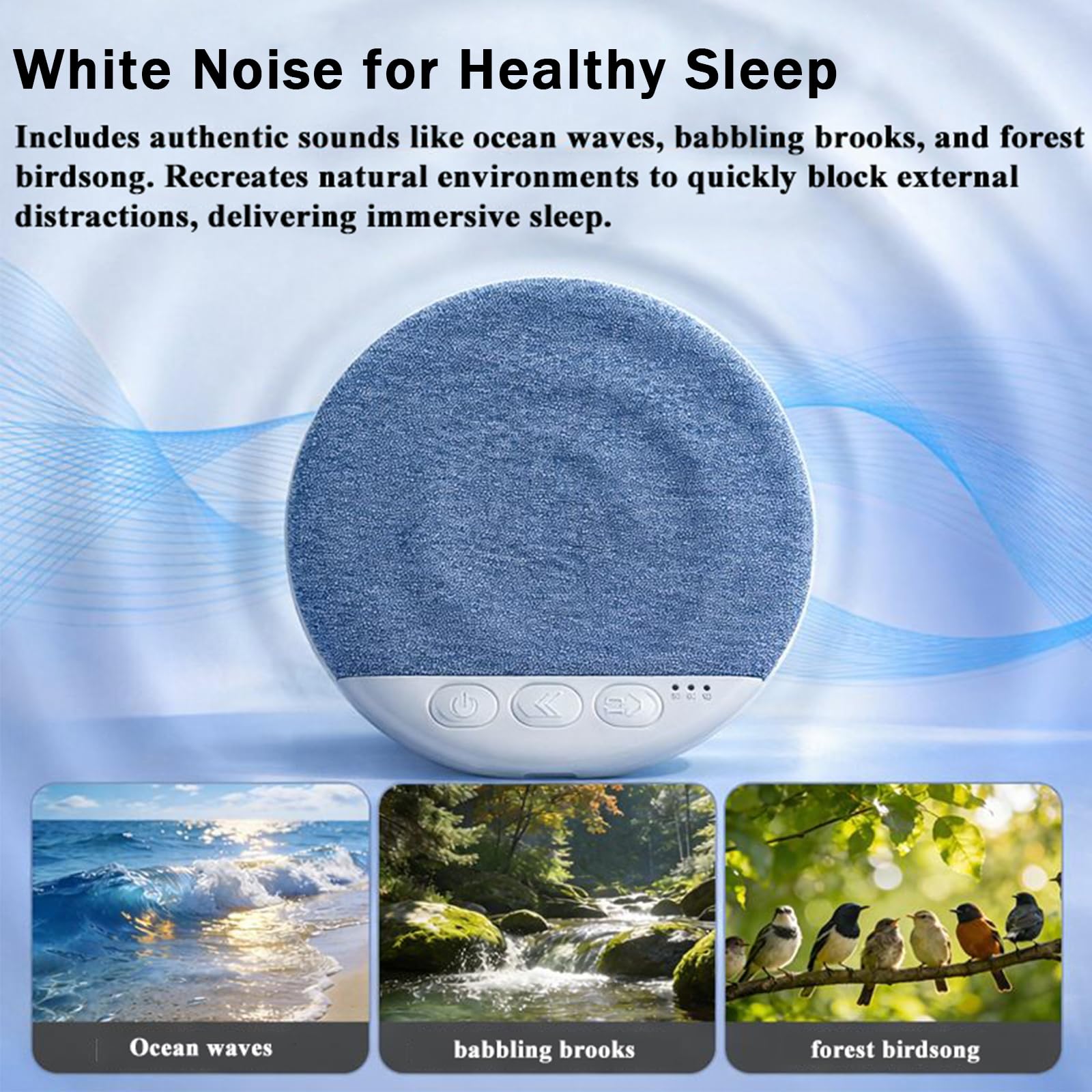 Under Pillow Speaker for Sleeping – Mini Bone Conduction Bluetooth Sleep Aid with Stereo Bass, White Noise, Volume Control, TF Card Support, and Auto-Off Function for Deep Sleep