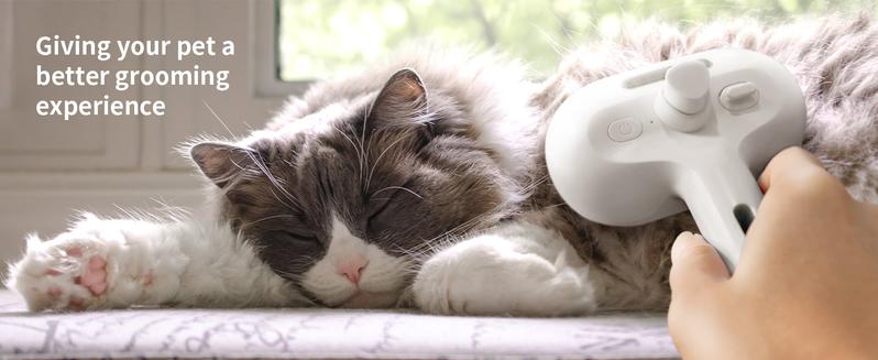 Steam Brush for Pets Long Short Haired, 3-in-1 Spray Dematting Comb with One-Button Clean, Grooming Tool for Small Animals