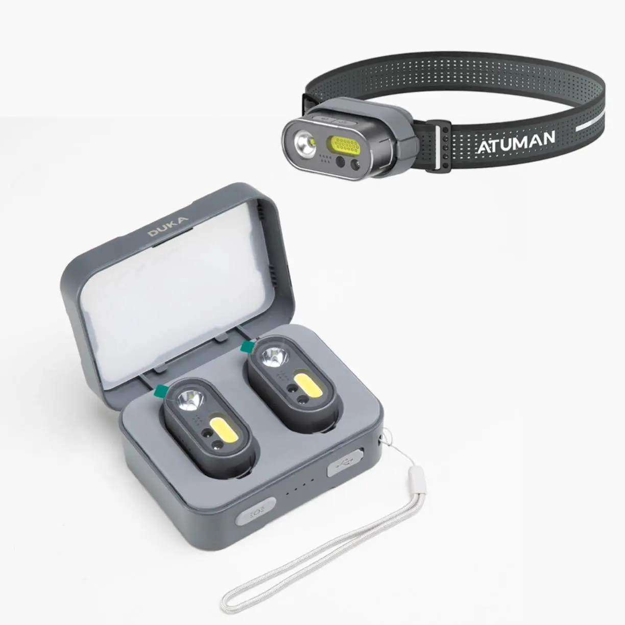 USB Rechargeable Portable Headlamp, Waterproof Headlight with Motion Sensor, Headlamp Flashlight for Running, Outdoor Camping, Fishing