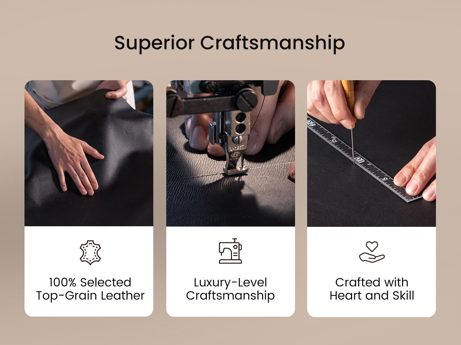 【Valentine's Day Gift】LOVEVOOK ELEVATE Series Top-Grain Leather Tote--100% Cowhide Casual Commuter Bag with V-Neck Design & Laptop Compartment Perfect for Office & Business Travel TikTokShopJumpstartSale