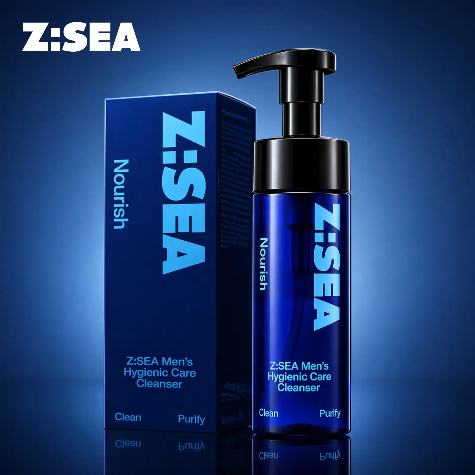 Z:SEA Men's pH-Balanced Intimate Wash, Gentle Daily Liquid Cleanser with Plant Extracts for Odor Control & Anti-Itch Relief, Nourishes & Soothes Sensitive Skin - 150mL, Nourish, Cleansing, Adults, Botanical