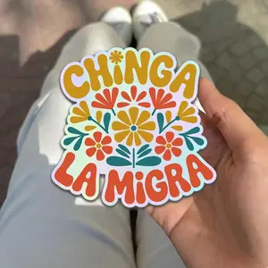 Chinga La Migra Protest Sticker, Abolish ICE Decal, No Human Is Illegal Latino Immigrant Rights Sticker