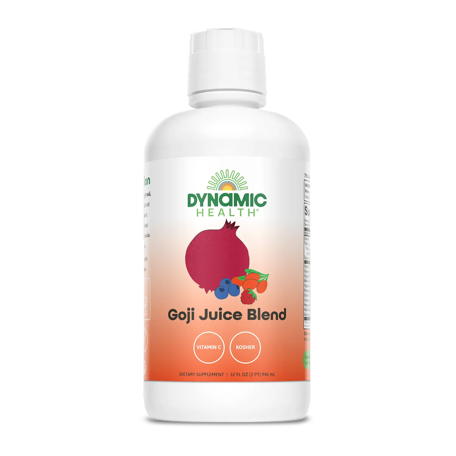 Dynamic Health Edible Goji Juice Blend - 32 Fl Oz-(946-ml) Ready-to-Drink Superfood Liquids, Antioxidant Beverage, Vitamin C-Infused Minerals, Gluten Free Immunity Boost Kosher Dietary Supplement for Adults, Superfood Juice
