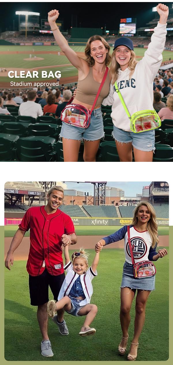 [Valentine's Day Gift] BOSTANTEN Baseball Crossbody Purse for Women,Small Shoulder Bag Vegan Leather Sports Moms with Adjustable Strap,clear bag stadium approved for baseball game fan Casual Daily