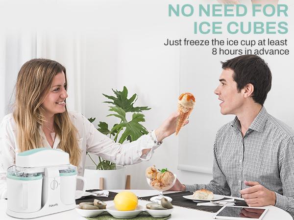 Pukomc 2-in-1 Gelato & Sorbet Maker - Fast-Chill Bowl with Simple Mix for Instant Frozen Treats, Includes Gelato and Sorbet Maker Ice Shaver Machine