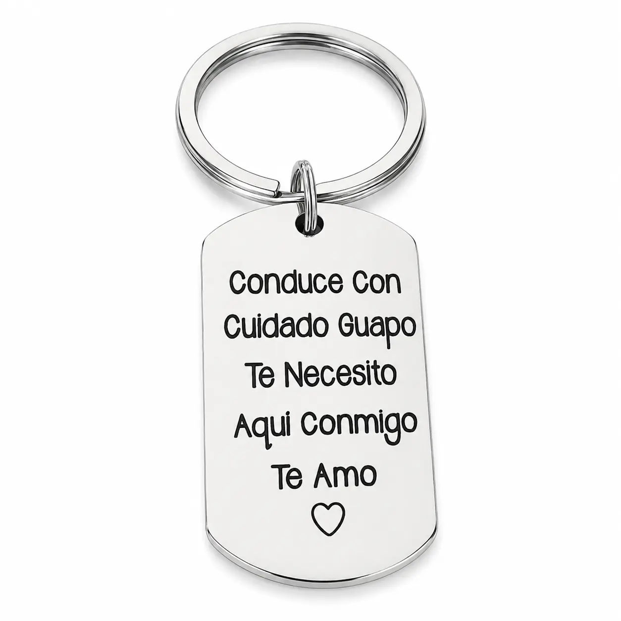 Stainless Steel Keychain, Personalized Concise Letter Pattern Metal Keychain for Men & Women, Trendy All-match & Exquisite Keychain for Birthday Gift
