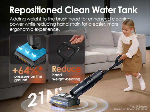 Tineco Floor One S7 Stretch Steam Cordless Wet Dry Vacuum Steam Mop All-in-One, 320℉ HyperSteam, 180° Lay-Flat, Anti-Tangle Design, FlashDry Self-Cleaning, Up to 75 Min Runtime