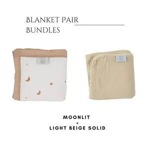 Moonlit Dreams + Light Beige Solid Blanket Bundle