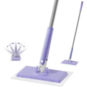 No-Wash Mop, Uses Disposable Face Towels, Hands-Free Replacement, Dry & Wet Multi-Surface Floor Cleaner for Bathroom Cleaning