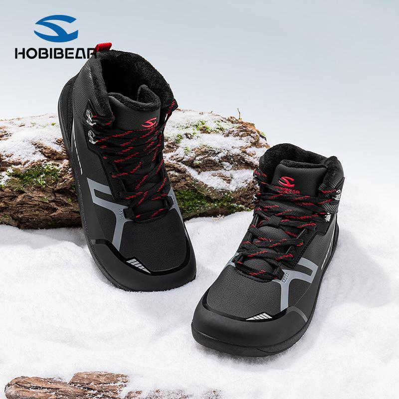 HOBIBEAR Winter Men's Shoes Wide Toe Furry Short Boots Comfortable Casual Outdoor Fashion Sports Shoes
