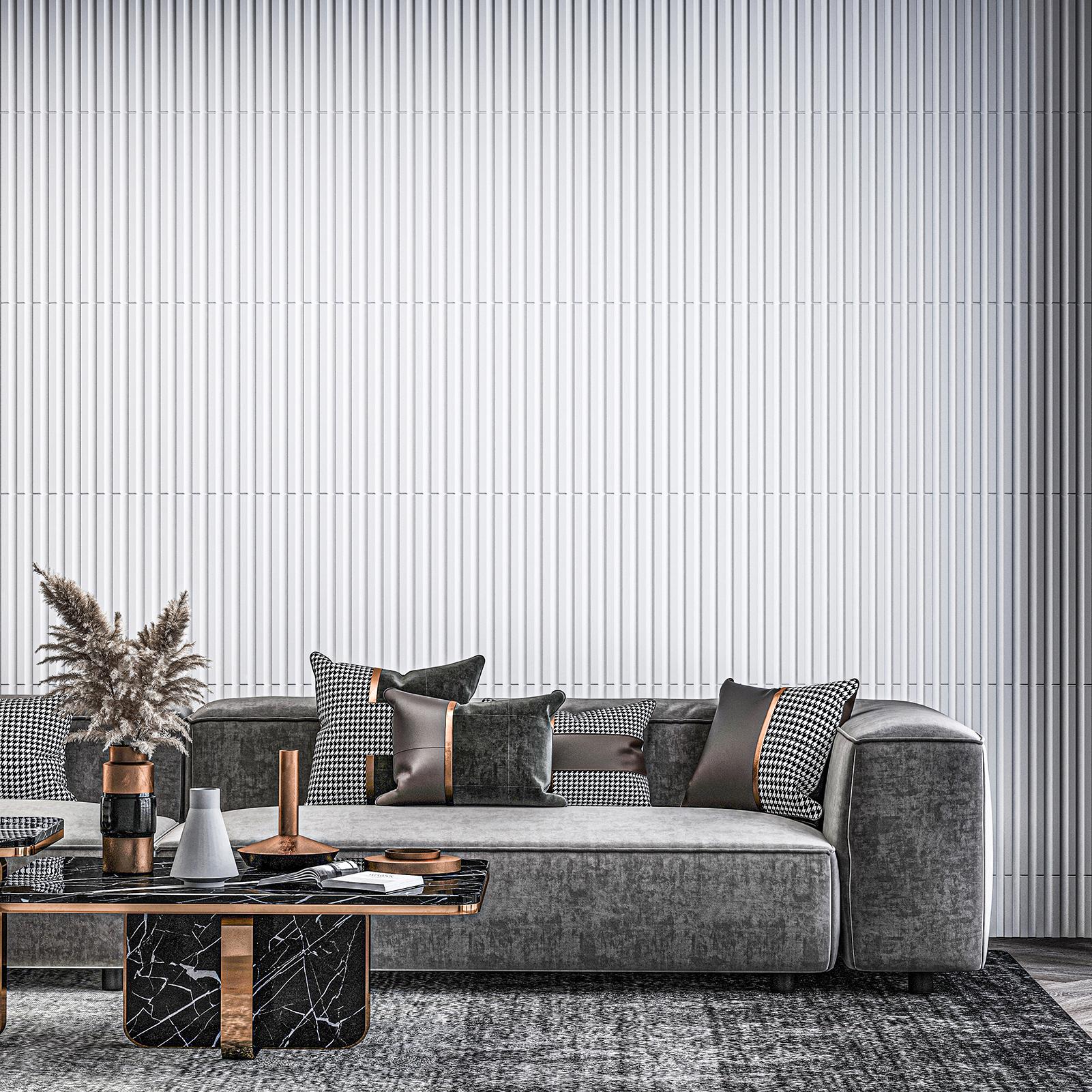 Art3d 3D Slat Wall Panels, 12-Pack 19.7”x19.7”  (Covers 32 Sq.ft)  Removable Decorative PVC Panels for Wall Decor,Modern Home Design