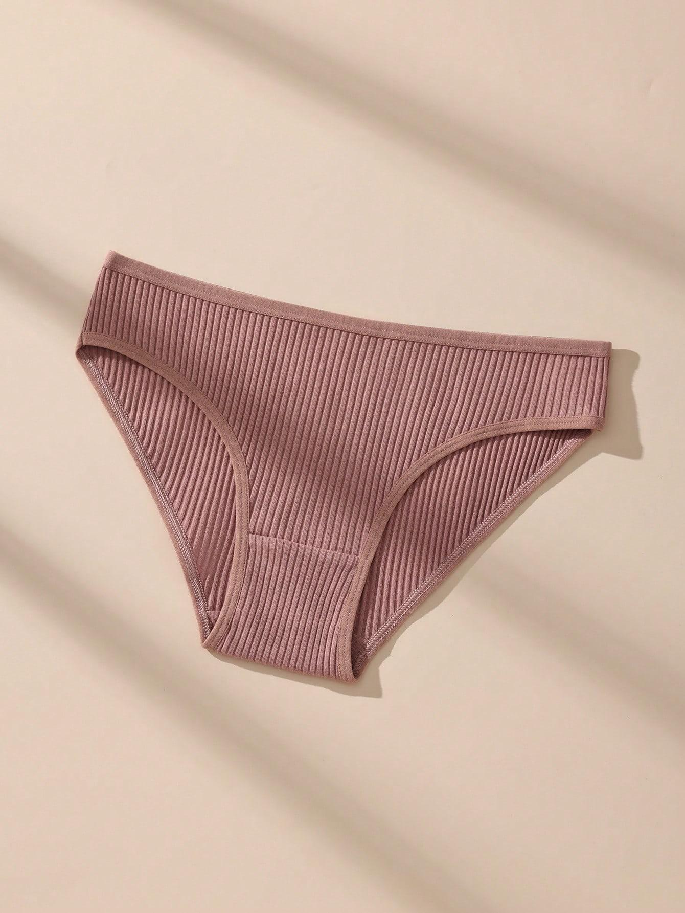 Hotcom FallFreshness 13 Pack Ladies' Panties Pure Cotton Thread Breathable Vertical Striped Texture Feel Full Cotton Mid-Waist Briefs Ribboned for Everyday Wear in Assorted Colors Women's Basic Minimalist Style